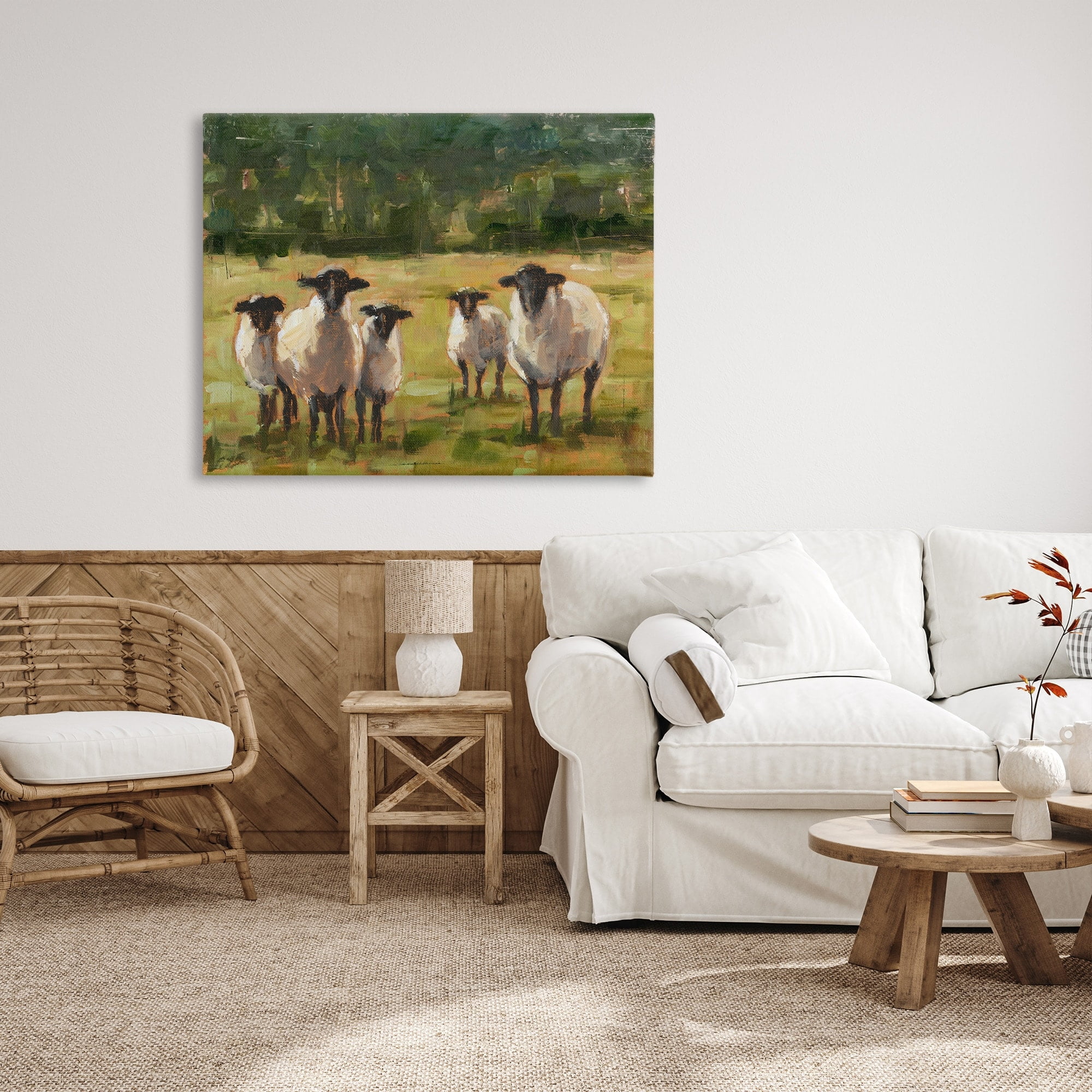 Stupell Industries Flock of Sheep Family Painting Canvas Wall Art by Ethan Harper