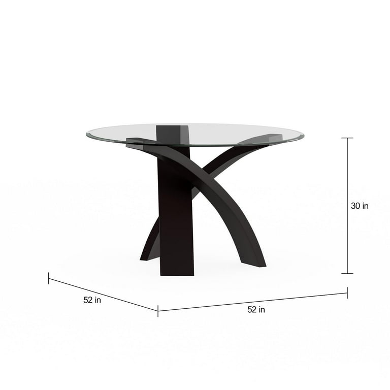 Furniture of america evans cheap round glass dining table