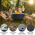 thumbnail image 1 of 57'' Fire Pit Table, 50000BTU Outdoor Gas Fire Pits Rectangular with Rain Cover Steel Iron Fence Surface for Outside Patio Deck Garden, 1 of 8