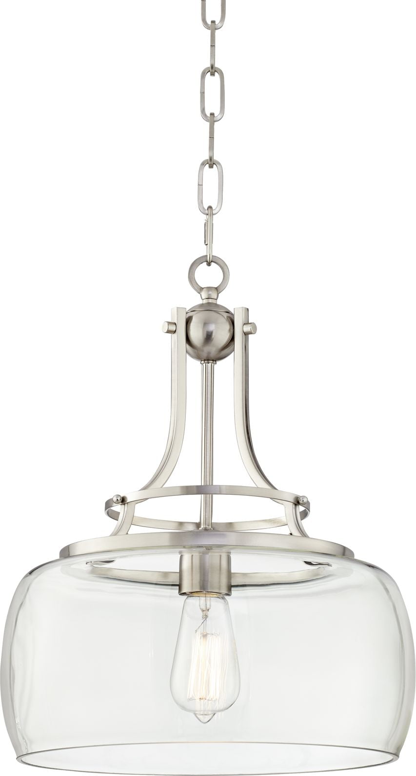 Franklin Iron Works Charleston 13 1//2 Wide Clear Glass and Bronze Pendant Light