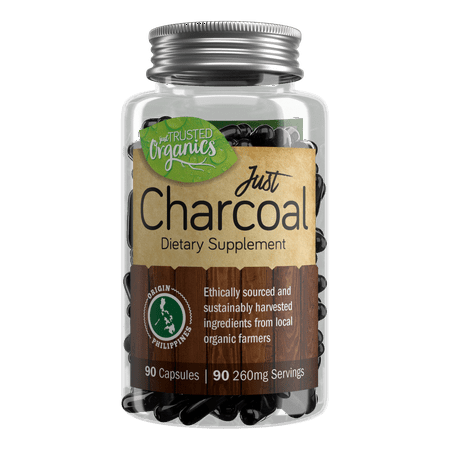 Activated Charcoal Capsules by Trusted Organics - for Gut Health, Detox, Teeth Whitening, Facial Masks, and Hangovers - Formed from Organic Coconut Shells - Money Back Guarantee! - 90 (Best Otc For Hangover)