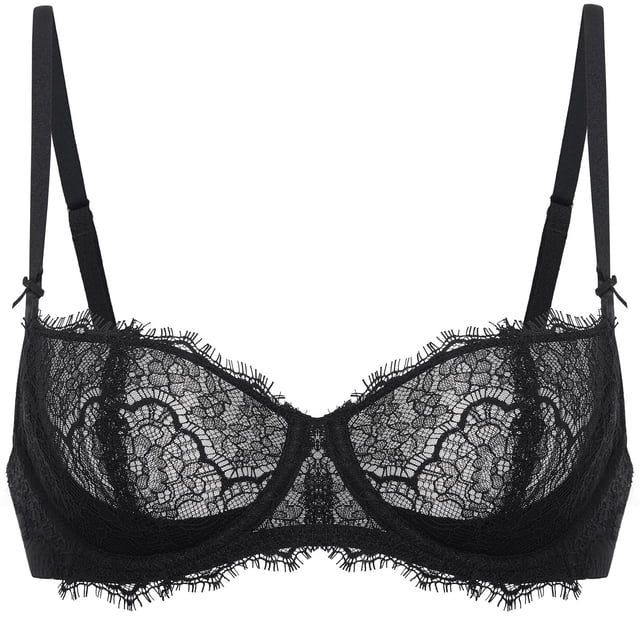 Sostén DOBREVA 34C Negro de Encaje Balconette Push Up Talla Grande