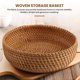 thumbnail image 4 of Handmade Autumn Rattan Weaving Round Storage Basket Fruit Dish Rattan Bread Basket for Kitchen Food, 4 of 5