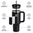thumbnail image 3 of GEDUX 1200ml Tumbler with Handle, 2-in-1 Leak Proof Lid (Straw/Flip), Insulated Water Bottle, Stainless Steel Tumbler with Non-Slip Silicone, Wide Mouth Travel Mug Cupholder Friendly, 3 of 7