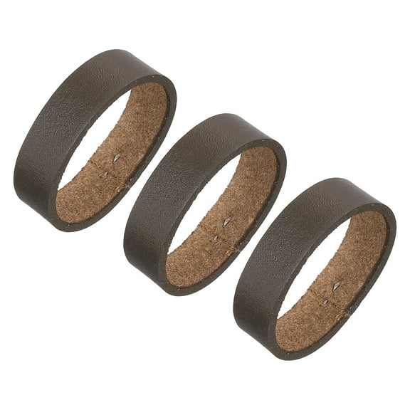 3Pack Leather Belt Loop Keepers, Fitting 3.8cm Width Belt Strap Buckles (Coffee)