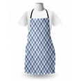 thumbnail image 3 of Navy Plaid Apron, Arrangement of Overlapped Diagonal Lines Fashion Print, Unisex Kitchen Bib with Adjustable Neck for Cooking Gardening, Adult Size, Azure Blue Sky Blue, by Ambesonne, 3 of 4