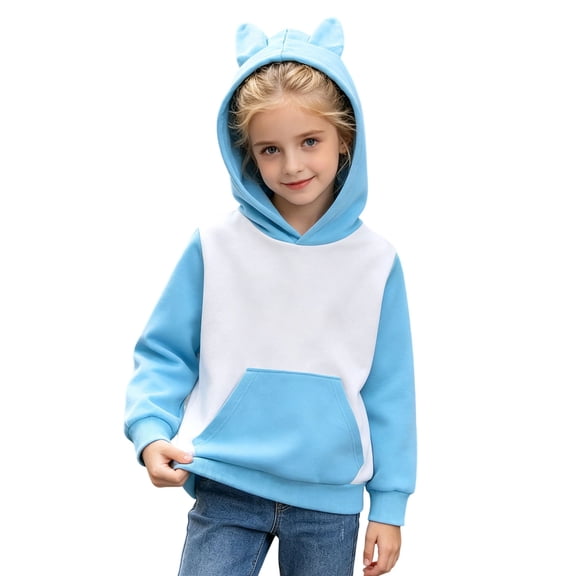 Likimi Child Toddler Girls Hoodies With Pocket Color Block Hooded Sweatshirt For Girls Long Sleeve Everyday Wear Fashion Pullover Size 2-3 Years