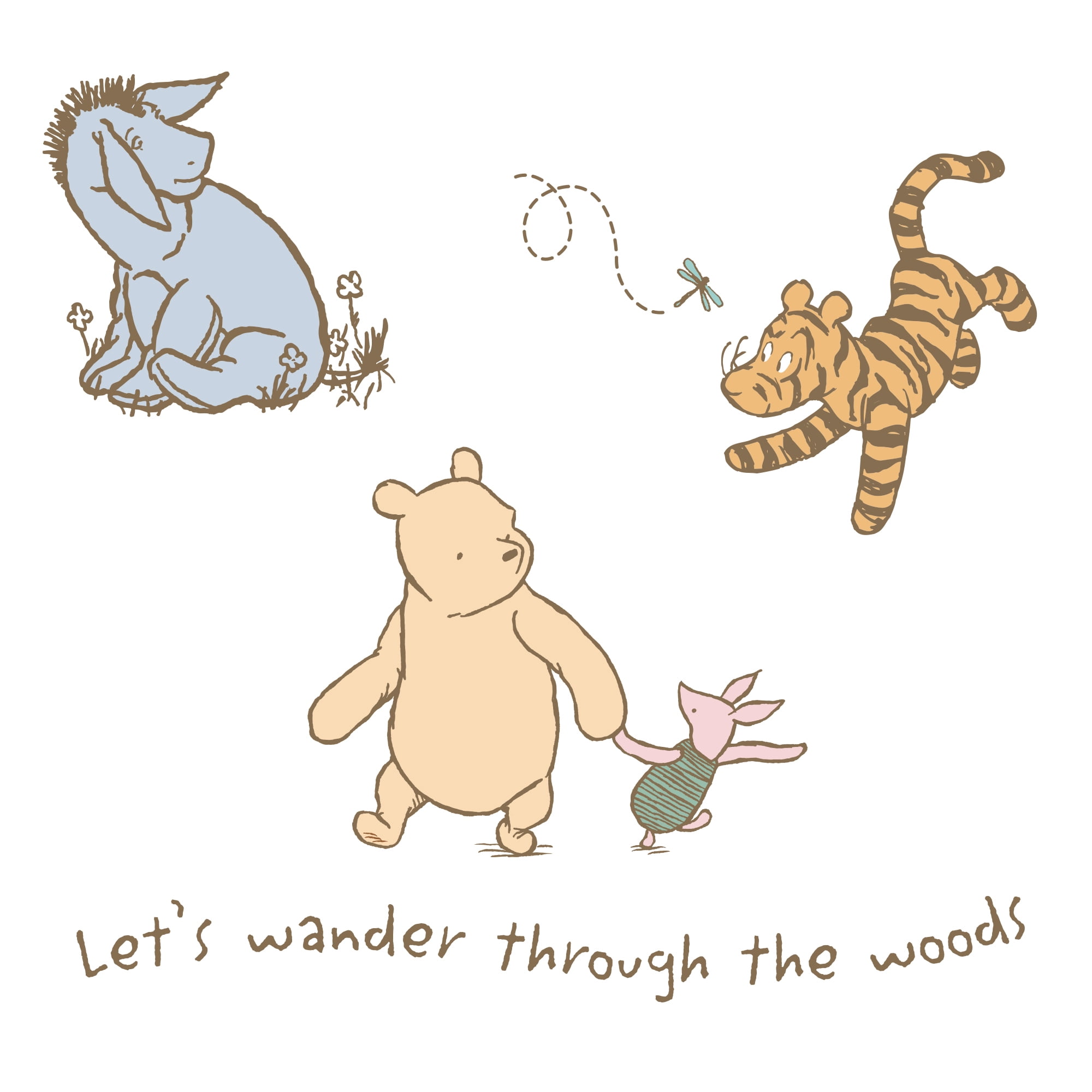 Lambs & Ivy Storytime Pooh Wall Decals - Beige, Animals, Disney, Bear