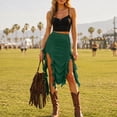 thumbnail image 5 of Skirts for Women Skirt Summer Lace Solid Color Fashion Music Festival Bodycon Midi Skirt for Everyday and Travel Dark Green XL, 5 of 8