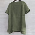 thumbnail image 4 of outfmvch t shirts for men cotton linen henley shirt short sleeve hippie casual comfort beach yoga t shirts womens tops army green, 4 of 6