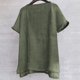thumbnail image 4 of Camisa Henley de algodón y lino para hombre: manga corta, corte holgado, color liso, playa/yoga, tallas M-XXXXL, todas las estaciones, 4 of 6