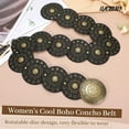 thumbnail image 2 of Women's Boho Disc Belt Western Leather Belt Vintage Concho Waist Belt for Dress Jeans, 2 of 7