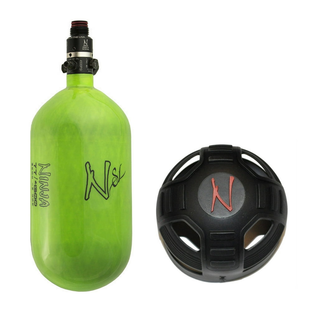 Ninja Paintball SL 68ci/4500psi Air Tank w/ Pro V2 SLP Reg Lime and