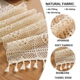 thumbnail image 3 of Encimera bohemia beige de 30*160cm, encimera bohemia de granja vintage, para decoración de mesa de centro para fiesta de boda, 3 of 6