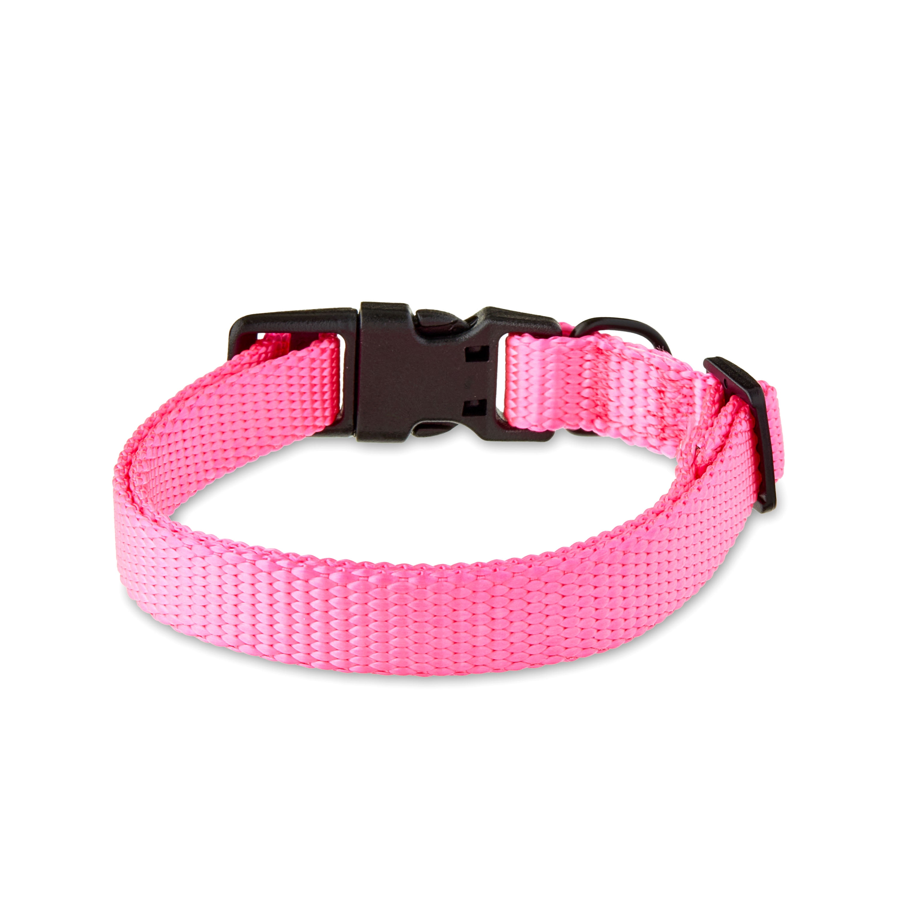 (2 pack) Vibrant Life Solid Polyester Adjustable Dog Collar, Pink, S