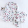 thumbnail image 3 of Ensemble de Pyjama Décontracté pour Femme à Manches Longues en Coton 100 % Deux Pièces avec Imprimé de Roses, 3 of 10