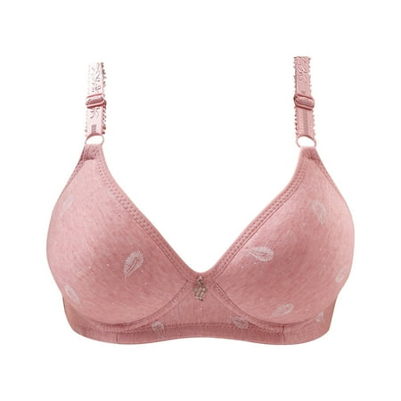 

Knosfe No Wire Bras for Women Push Up Underwear Full Coverage Women Bras Wireless Pink 36
