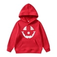 thumbnail image 1 of Wdgfv Chandail à Capuche Imprimé Graphique Halloween pour Garçons, Veste Douce Confortable Décontractée Tenue Enfant Rouge 1-2 Ans, 1 of 4