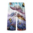 thumbnail image 4 of HomeGardon Men's Shorts Clearance! Men's Plus Size Swim Trunks Elastic Waist Swimsuit Beach Shorts Swimwear Bathing Suit with Compression Liner Quick Dry Printed Board Shorts Blue,XXXL, 4 of 5