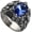 Blue, variant on Mens Stainless Steel Dragon Claw Big Stone Rings Inlay | Vintage Gothic Biker Black Plated, Gemstone Inlay