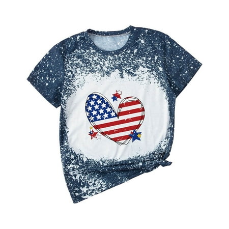 

Lovskoo Independence Day American Flag Parent-child Summer Mother s Day Short Sleeve T-shirt Mother-daughter Suit Mom Kid for Kid Navy 2 Years
