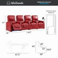 thumbnail image 2 of Weilianda Astronauts Reclining Sofa Electricity Recliner Zero Gravity Chair Top Grain Leather Movie Chair Gaming Sofa with Tray Table USB Charging Cup Holders,Row of 4 Red, 2 of 5