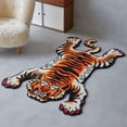 thumbnail image 6 of Stitchworn Tibetan Tiger Area Rug, 5x3.3 ft, Tufted High Pile, Machine Washable, Nonslip TPR Backing, Orange, STN-ARUG-XZH-OR-L152, 6 of 9
