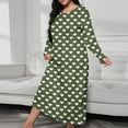 thumbnail image 2 of Aboser Long Sleeve Nightgown for Women Plus Size Heart Printed Sleepwear Soft Breathable Long Nightshirt Full Length Loungewear Loose Round Neck Pajama Dress, 2 of 7