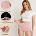 thumbnail image 4 of Yintry Womens Underwear Cotton High Waisted Briefs Full Coverage Panties 5 Pack, Size M-3XL, 4 of 7