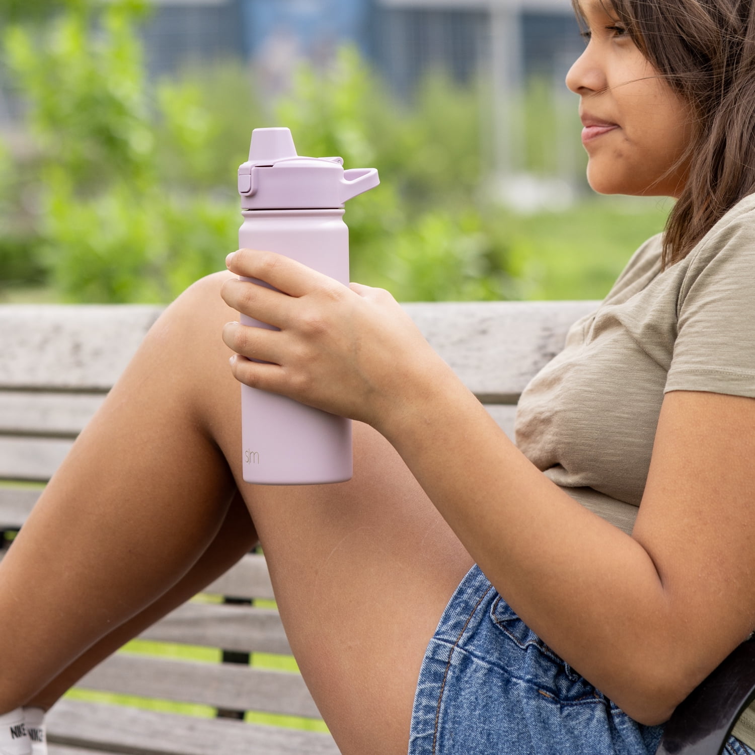 Simple Modern 18 fl oz Insulated Stainless Steel Summit Water Bottle with Covered Silicone Straw Lid|Lavender Mist