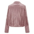 thumbnail image 5 of BiZtdJrK Fringed Jacket for Women Western Faux Suede Long Sleeve Cropped Coats Fashion Vintage Jackets with Tassel Pink XXL, 5 of 9