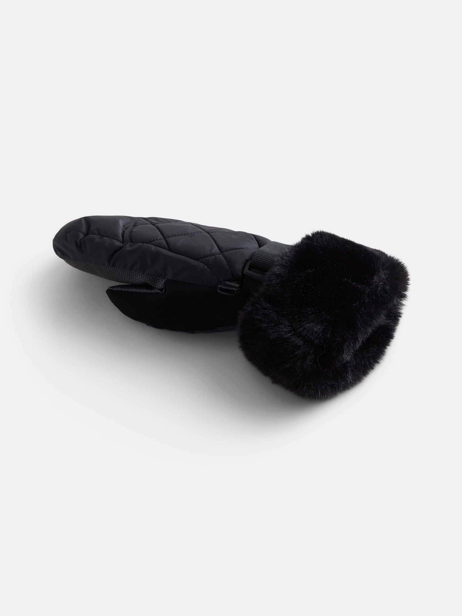 Ozark Trail Women's Quilted Tech Ski Mittens, Black Soot, S/M