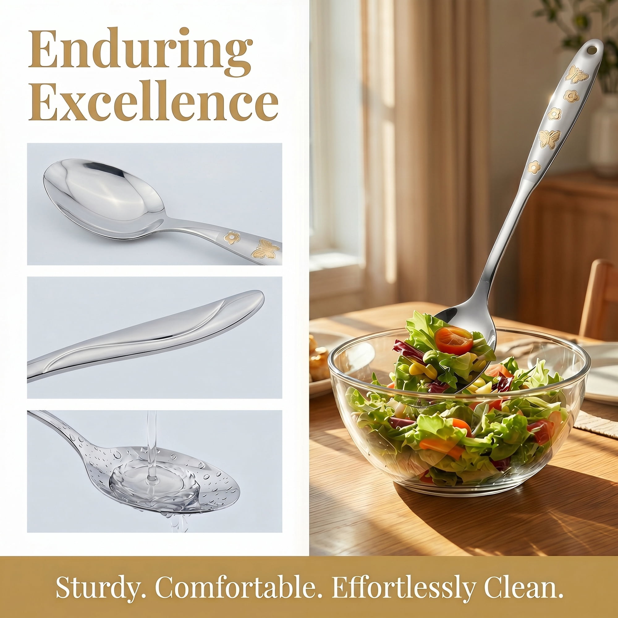 Unique Bargains Stainless Steel Non Stick Heat Resistant Spoon Spoon A 15.2" x 2.8"