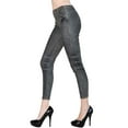 thumbnail image 2 of Women's Elastic Waistband Jeggings, Stone Washed Distressed/Black, One Size, 2 of 2