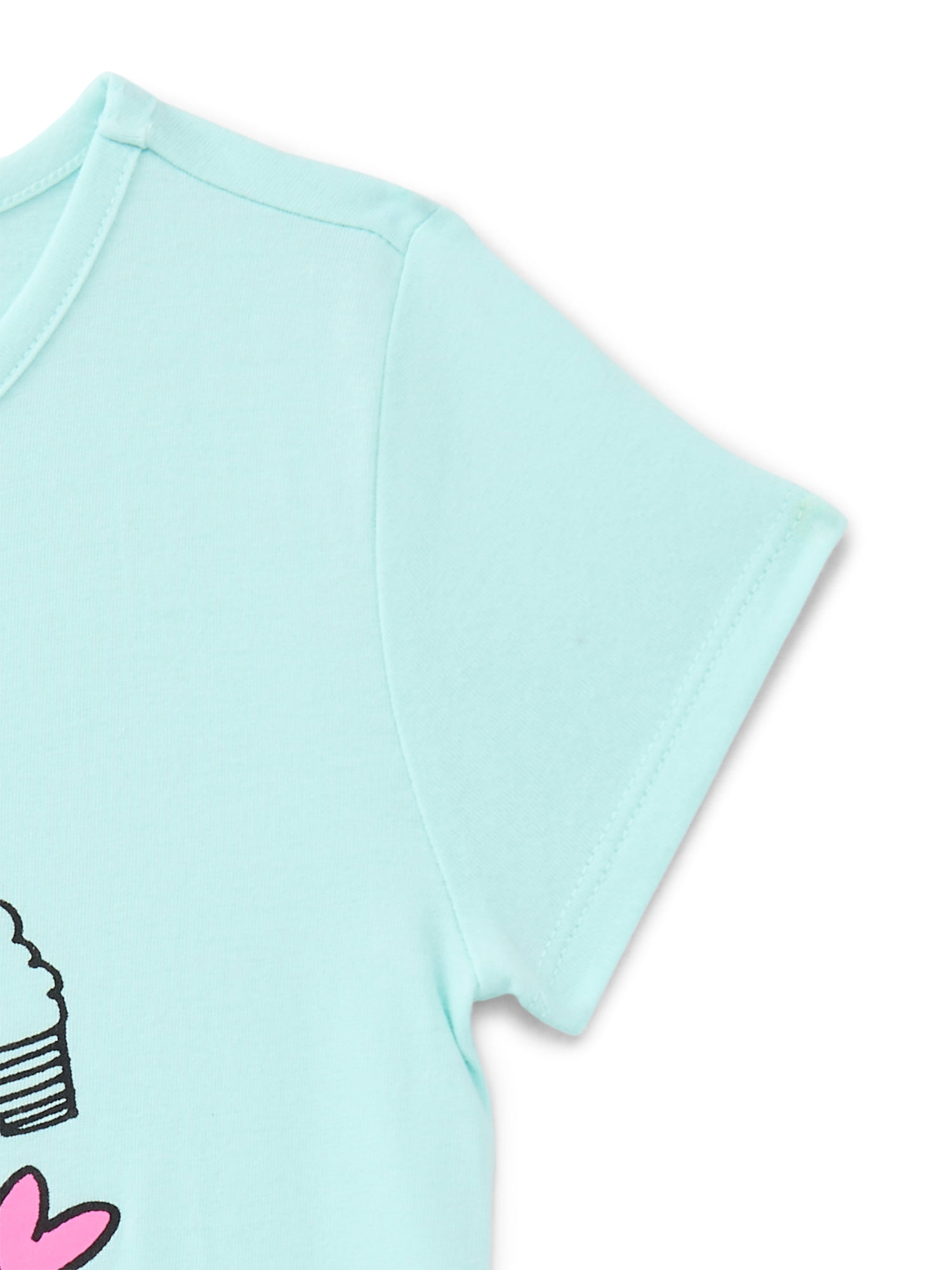 Wonder Nation Girls Embellished Graphic Tee with Short Sleeves, Sizes 4-18 & Plus