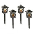 thumbnail image 3 of Alpine Corporation 16" Outdoor Metal Solar LED Light Pathway Stakes, Set of 4, Black, 3 of 13