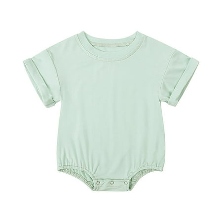 

XYIJANI Baby Onsies Fiber Baby Clothing Summer Thin Bag Fart Clothes Baby Short Sleeved Crawling Clothes Candy Color Newborn Baby Girl Sleepers 0-3 Months (E 12M)