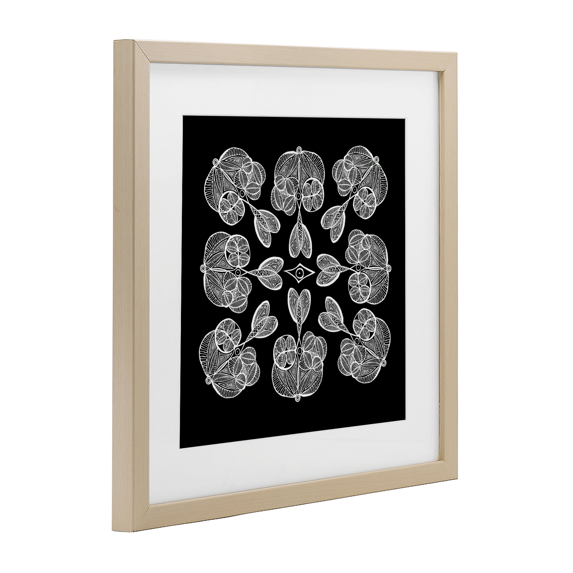Stupell Industries Rounded Symmetry Elementals Birch Framed Print Under Glass, design by El Perkin