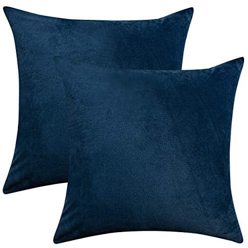 BEDSUM Decorative Velvet Square Throw Pillow Covers Set of 2 Luxurious Cushion Case Euro 26x26 Inch Pillowcase for Sofa Couch Car Bedroom Living Room White
