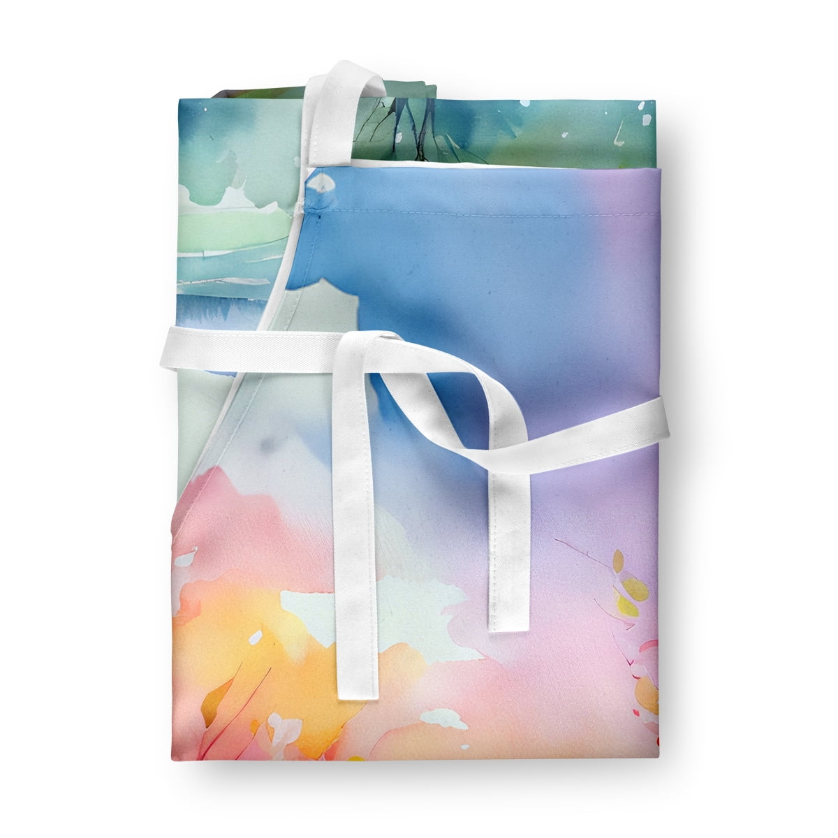 Michigan Apple Blossoms in Watercolor Apron 27 in x 30 in