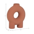 thumbnail image 3 of 7" Terracotta Colored Ceramic Vase - Contemporary Abstract Donut Cut-Out Vase with Feet - Decorative Vase for Home or Office Table Accent - Elegant Wedding Centerpiece Display, 3 of 9