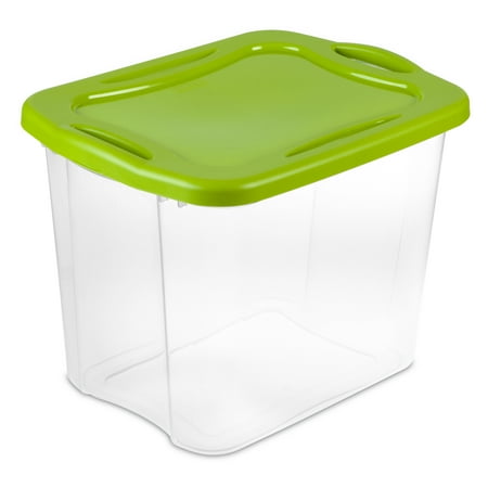 Sterilite, 55 Qt./52 L EZ Carry, Clear/ Spicy Lime