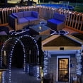 thumbnail image 4 of HAHDAXIA Solar Christmas Lights Outdoor Waterproof, 4 Pack Each 33ft 100 LED Solar String Lights White, 8 Modes Silver Wire Solar Fairy Lights, 4 of 7