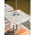 thumbnail image 2 of Outdoor Tablecloth with Umbrella Hole for Patio/Picnic/Party/Camping, Botanical Flowers Waterproof Table Cloth Square Cover Washable, Country Chic Retro Floral Leaves Plants (54"x 54"), 2 of 8