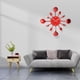 thumbnail image 5 of Cubiertos Cocina Injueey reloj de pared 3D metal rojo, 5 of 6