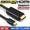 thumbnail image 3 of Simyoung Mini DisplayPort to HDMI Cable Mini DP to HDMI DP 6 Feet Thunderbolt Port Compatible MacBook Air/Pro, Microsoft Surface Pro/Dock, Monitor Project Video Black, 3 of 7