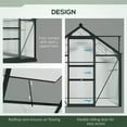 thumbnail image 4 of Outsunny 6.2' x 6.2' x 6.6' Polycarbonate Greenhouse, Heavy Duty Outdoor Aluminum Walk-in Green House Kit with Vent & Door for Backyard Garden, Gray, 4 of 10