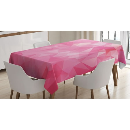 

Pink Tablecloth Abstract Polygonal Design with Fractal Look and Triangles in Pink Shades Rectangular Table Cover for Dining Room Kitchen 60 X 90 Inches Pale Pink and Hot Pink by Ambesonne
