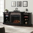 thumbnail image 2 of SEI Furniture Gallatin Faux Stone Electric Fireplace in Black, 2 of 3