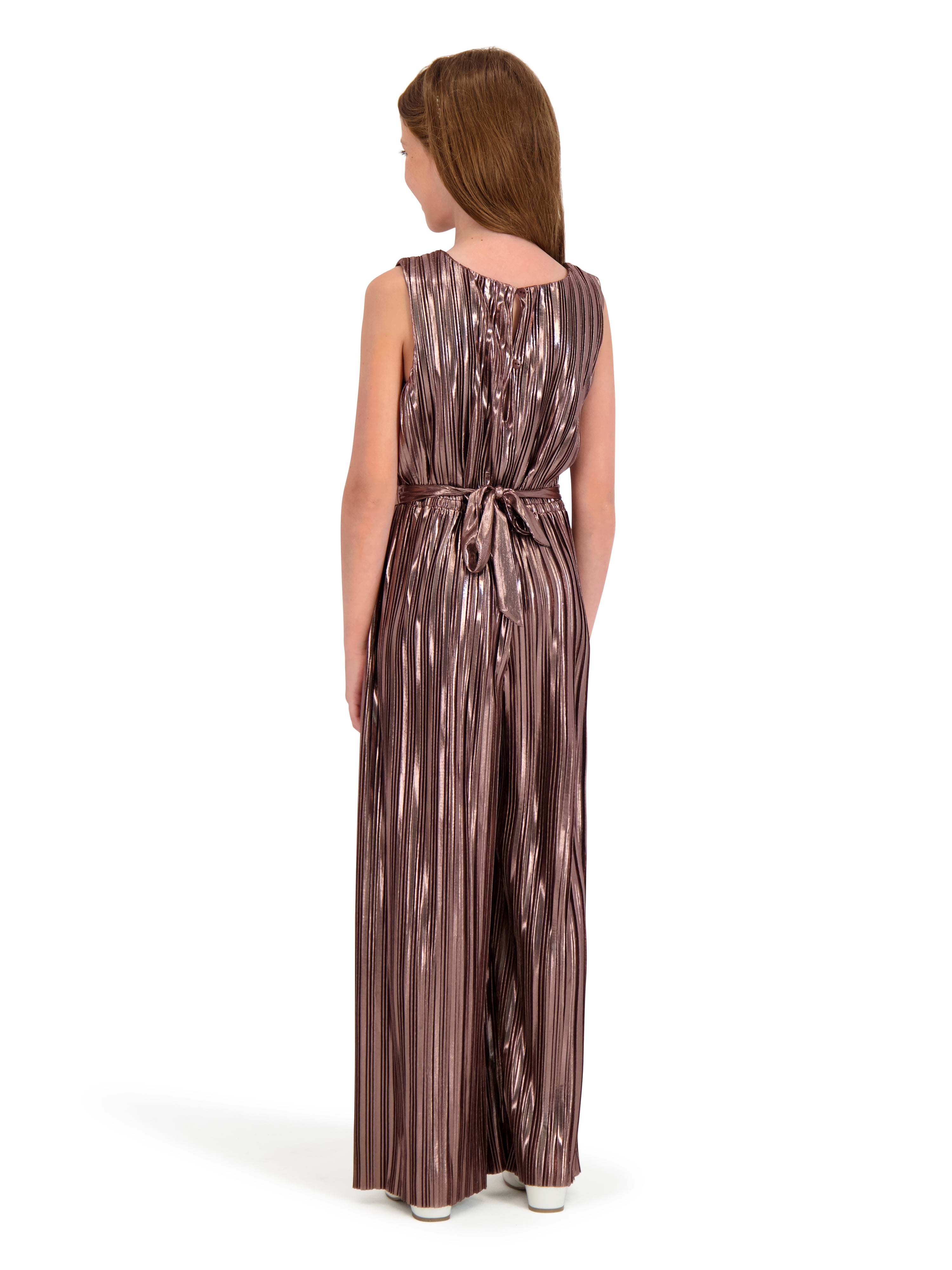 Kensie Girl Sleeveless Pleated Metallic Jumpsuit, Sizes 4-16